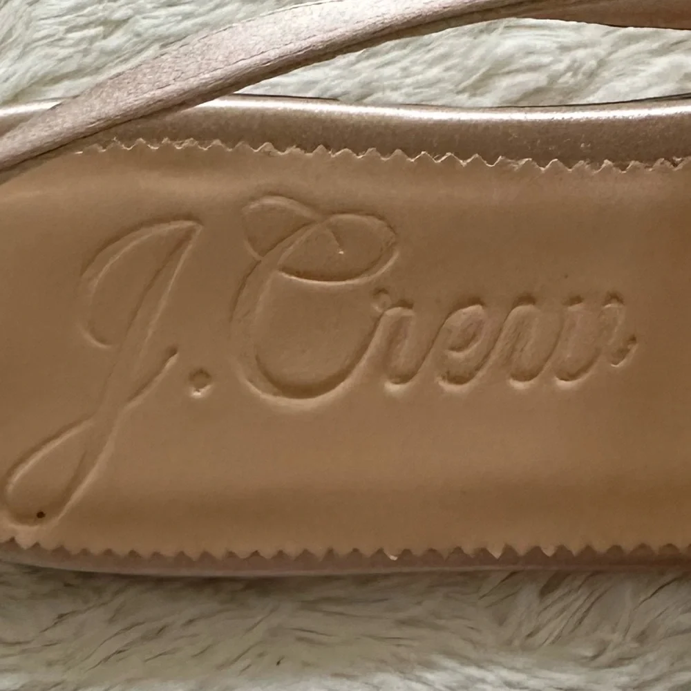 J. Crew Anya Slingback Blush Pink Satin Crystal Bow NWT